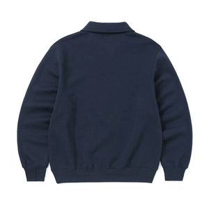 OPEN COLLAR SWEATSHIRT NAVY