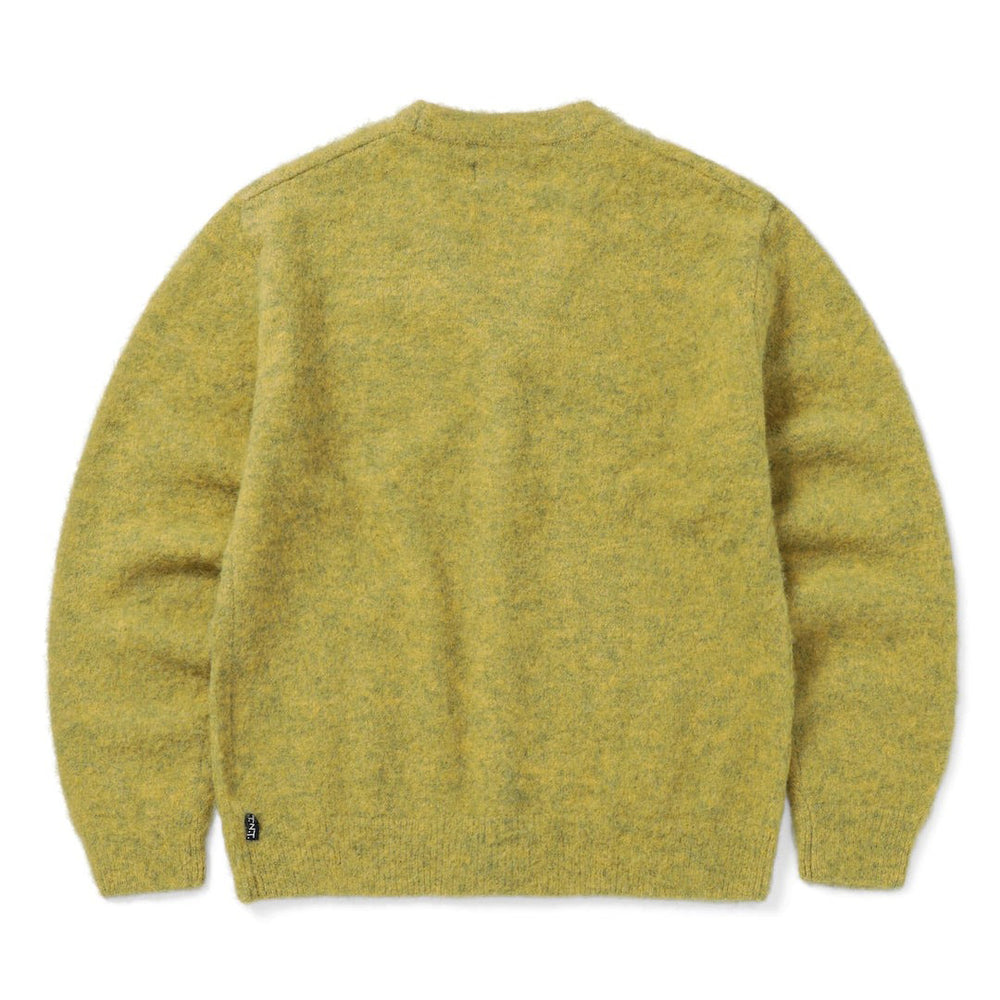 HAIRY KNIT CARDIGAN MUSTARD