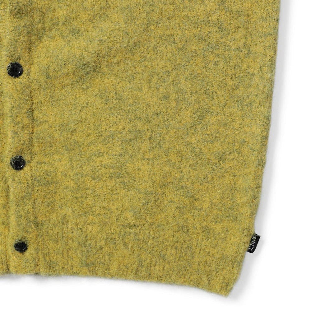 HAIRY KNIT CARDIGAN MUSTARD