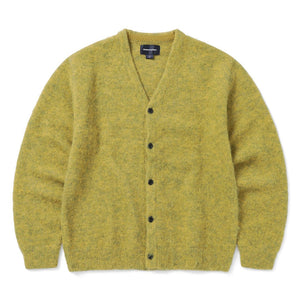 HAIRY KNIT CARDIGAN MUSTARD