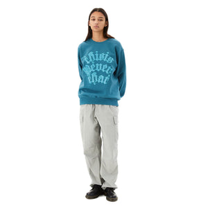 FORTUNA APPLIQUE CREWNECK DARK TEAL