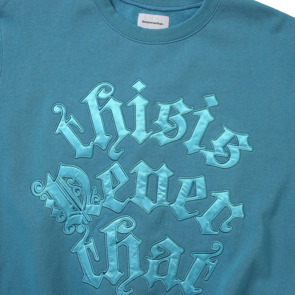 FORTUNA APPLIQUE CREWNECK DARK TEAL