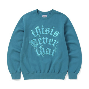 FORTUNA APPLIQUE CREWNECK DARK TEAL