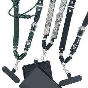 Leather Phone Strap Green