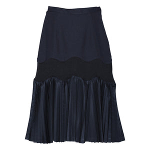 Taffeta Pleats Skirt Black