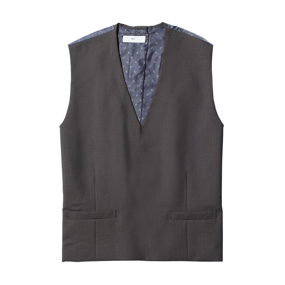 Suiting Wool Vest Brown