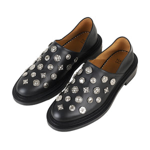 AJ1326 - METAL EYELETS MULES BLACK