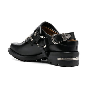 AJ1294 Studded 40mm Loafers Black Leather