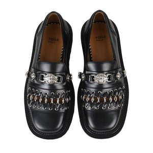 AJ1330 - RING METAL LOAFERS BLACK