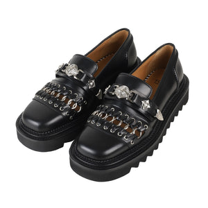 AJ1330 - RING METAL LOAFERS BLACK