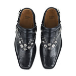 AJ1294 Studded 40mm Loafers Black Leather