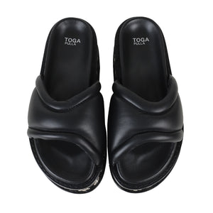 AJ1329 - SOFT LEATHER SANDALS BLACK