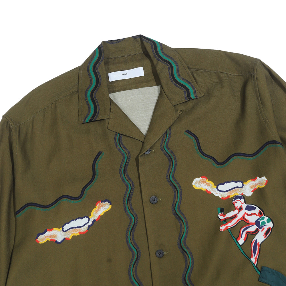 Panel Print Shirt Khaki