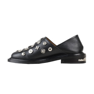 AJ1326 - METAL EYELETS MULES BLACK