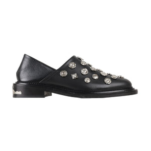 AJ1326 - METAL EYELETS MULES BLACK