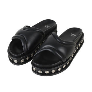 AJ1328 - SOFT LEATHER SANDALS BLACK