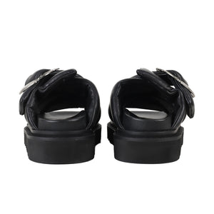 AJ1317 - PADDED LEATHER SANDALS BLACK