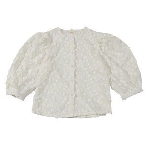 Iris Embroidery Blouse White