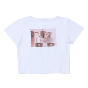 TEA TIME BABY TEE WHITE