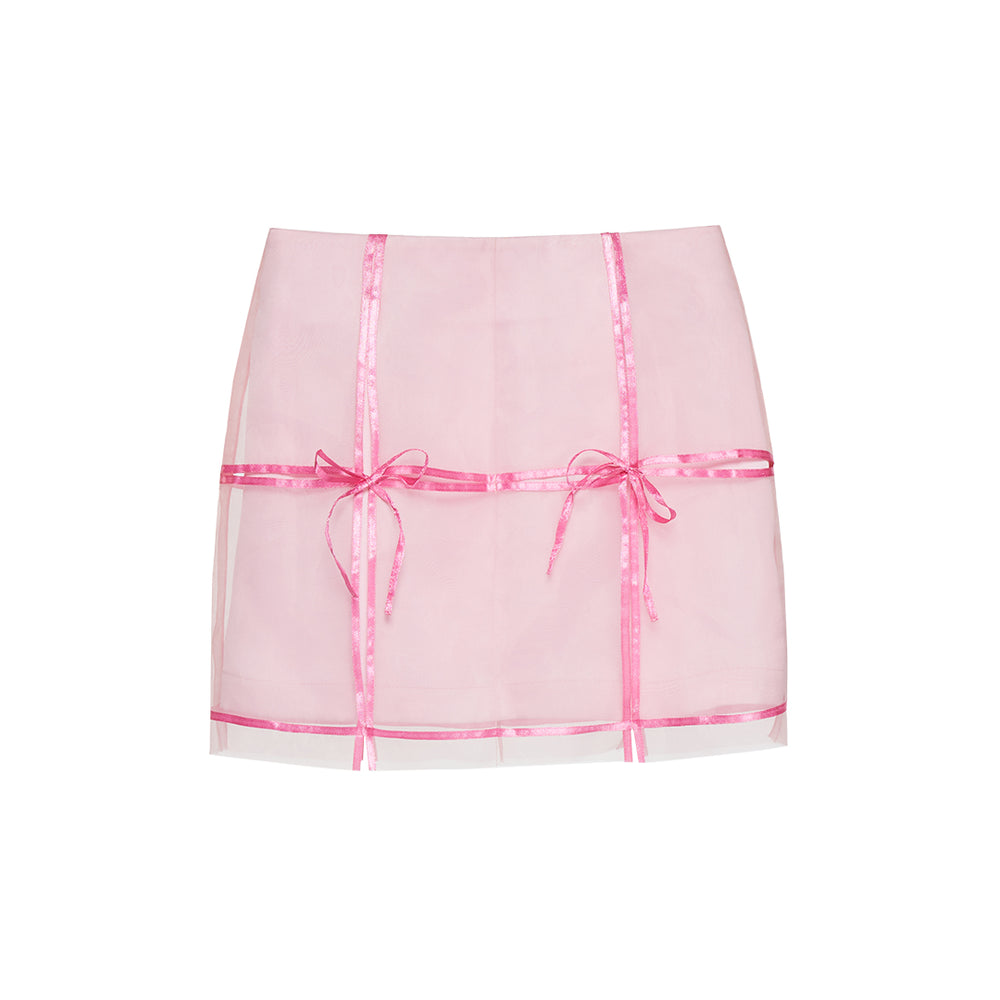 WHIM SKIRT - BOW BABY PINK