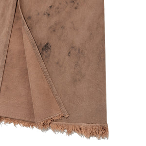 DYED DENIM MAXI SKIRT BROWN