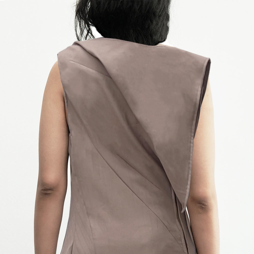 Khiso Asymmetrical Knot Dress Taupe