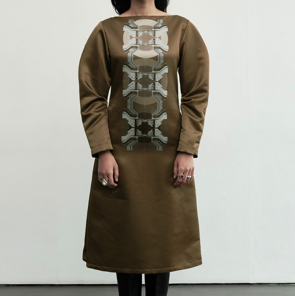 Khorr Body Concious Dress Burnt Olive