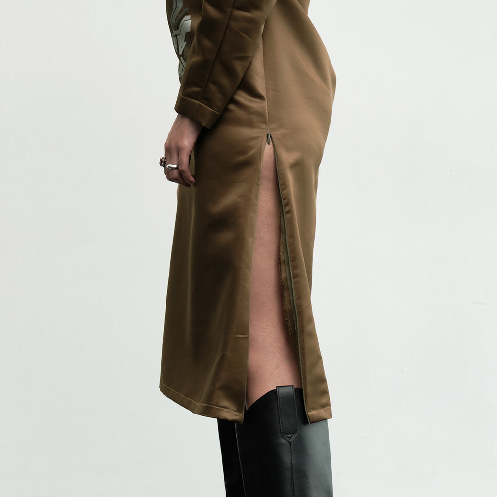Khorr Body Concious Dress Burnt Olive