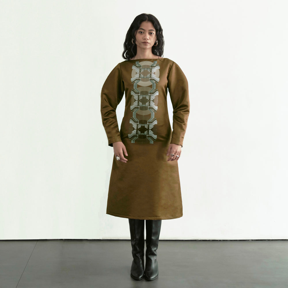 Khorr Body Concious Dress Burnt Olive