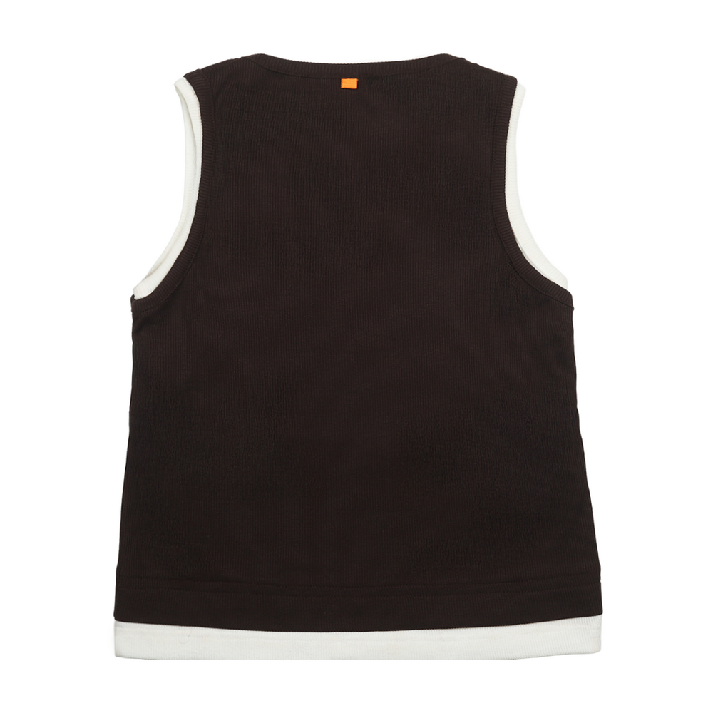 DOUBLE LAYERED TANK TOP CHOCOLATE - WHITE
