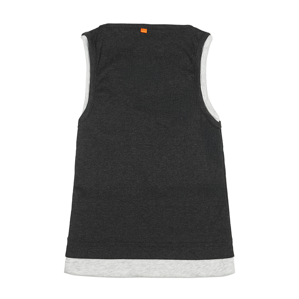 DOUBLE LAYERED TANK TOP DARK GREY - GREY