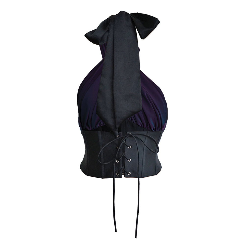 
            
                Load image into Gallery viewer, Crystal Corset 408 Black Iridescent Purple
            
        