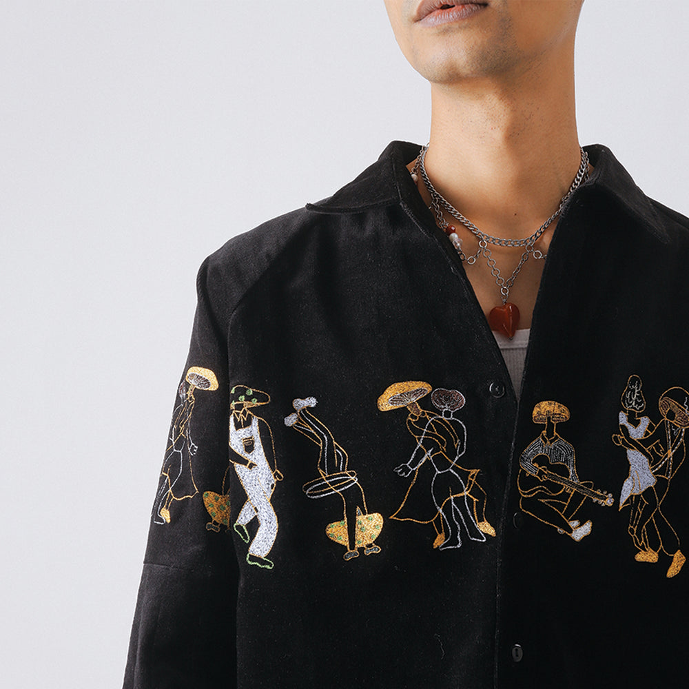 Dancing Mushroom Bw Black