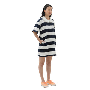 
            
                Load image into Gallery viewer, Stripes Polo Tunic Bluish Black
            
        