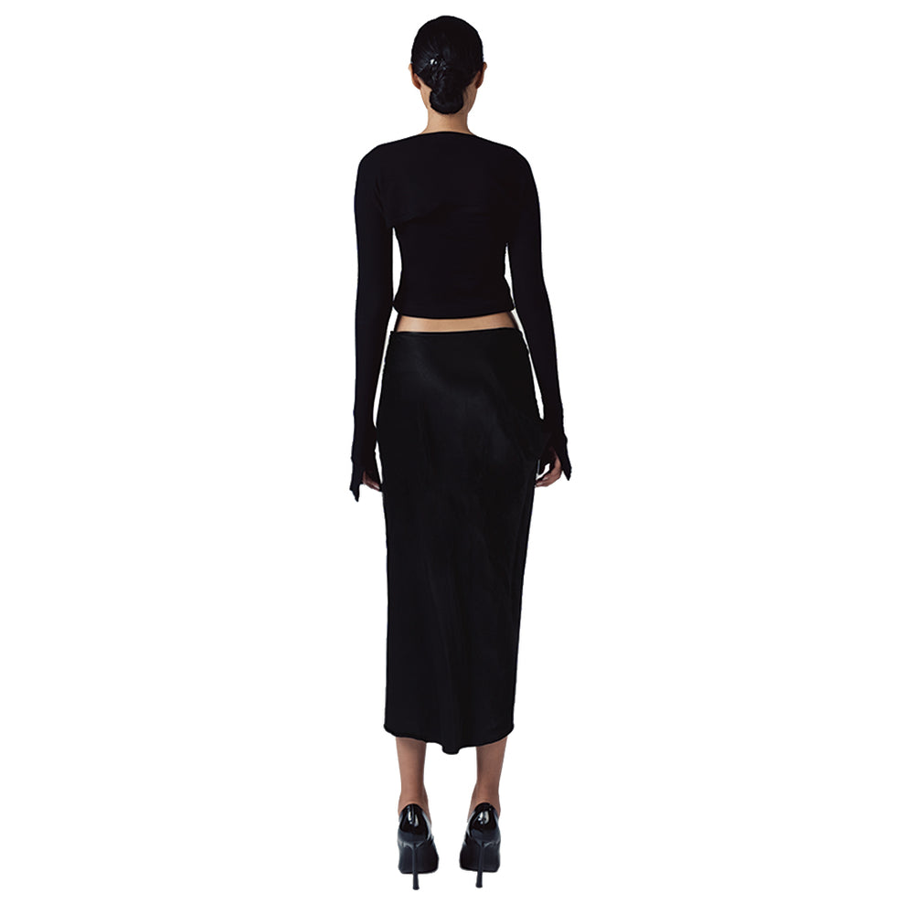 DRAPE BLACK SKIRT BLACK