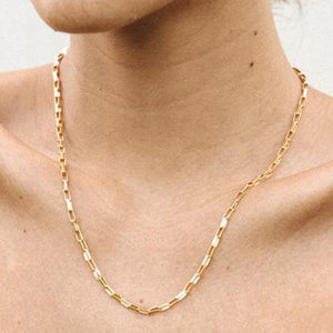 Rectangle Link Necklace Gold