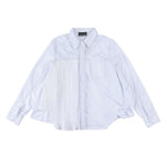 Side Pleated Daily Shirt white