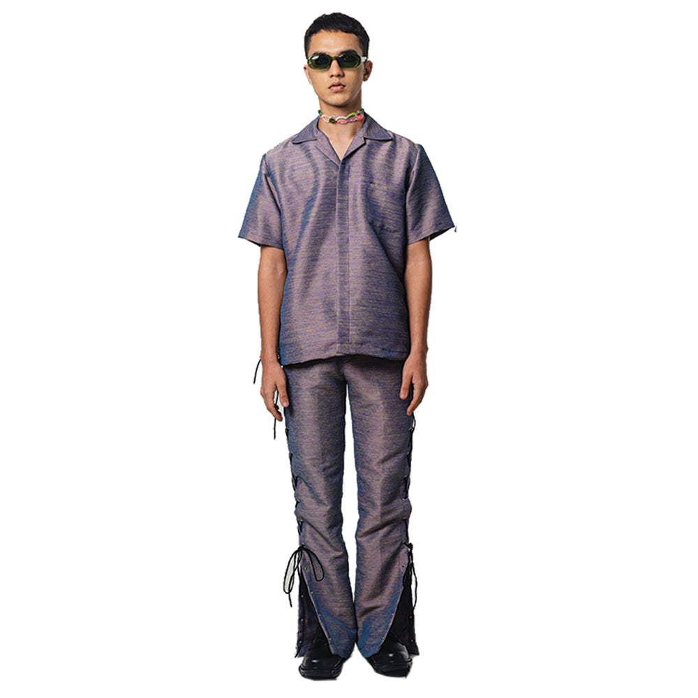 
            
                Load image into Gallery viewer, Ss22 Purple Striped Shirt 106 Purple
            
        