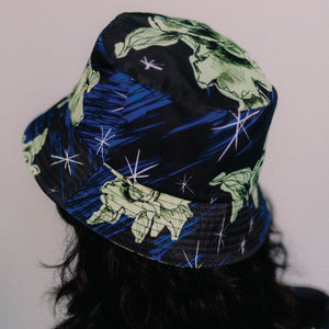 
            
                Load image into Gallery viewer, Green Rose Sketch Bucket Hat Green And Blue
            
        