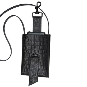 
            
                Load image into Gallery viewer, Calle Phone Bag Croc Black
            
        