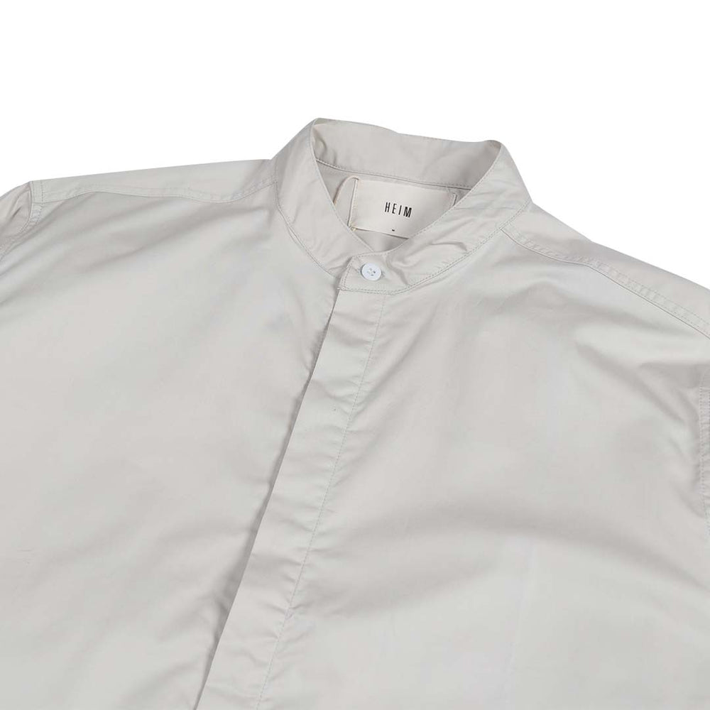 Common Collarless Off White Shirt Off White