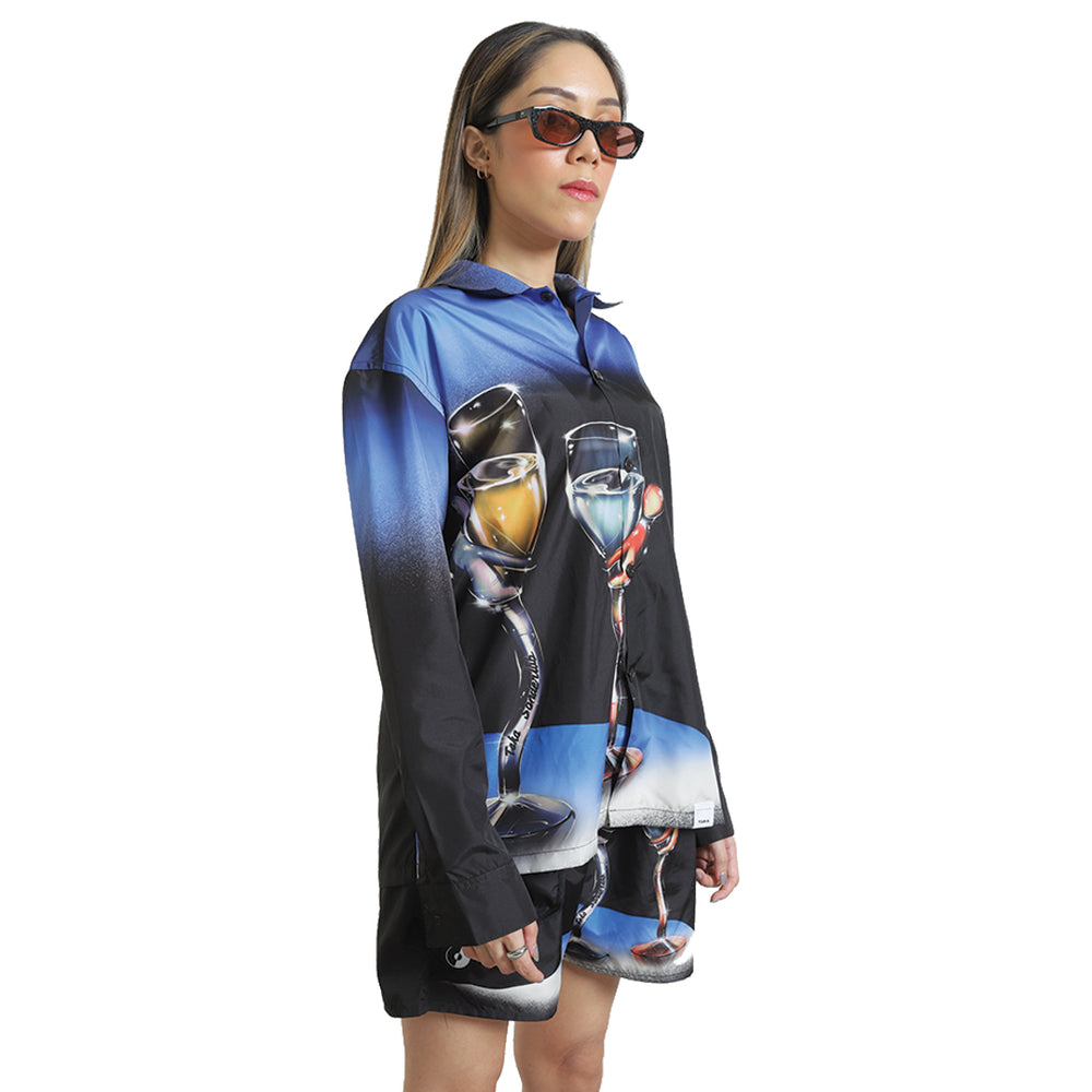 Point Nylon Divine Shirt Black/Blue - Sonderlab x TAKA