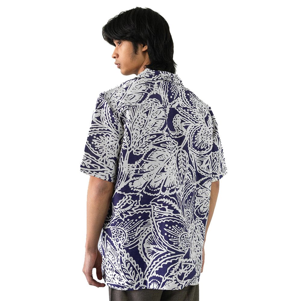 
            
                Load image into Gallery viewer, Floral Linen Shirt Purple
            
        