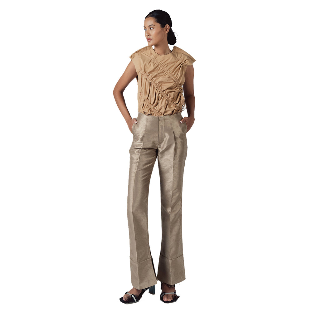 CUFF PANTS BROWN