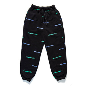 ALL OVER LOGO TRACKPANTS BLACK BLACK