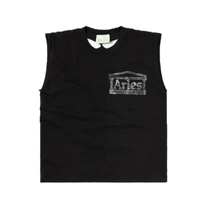 Diamante Slash Black Shrunken Vest Black