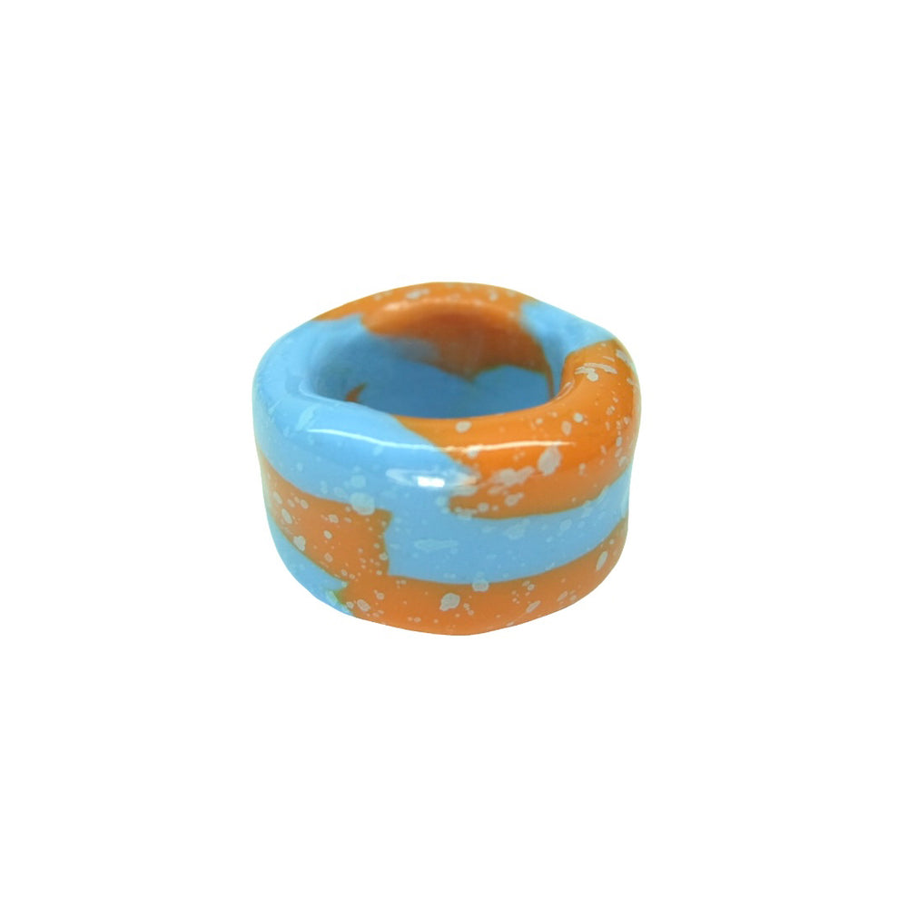Taffy Ring #398.4 Periwinkle Blue & Orange