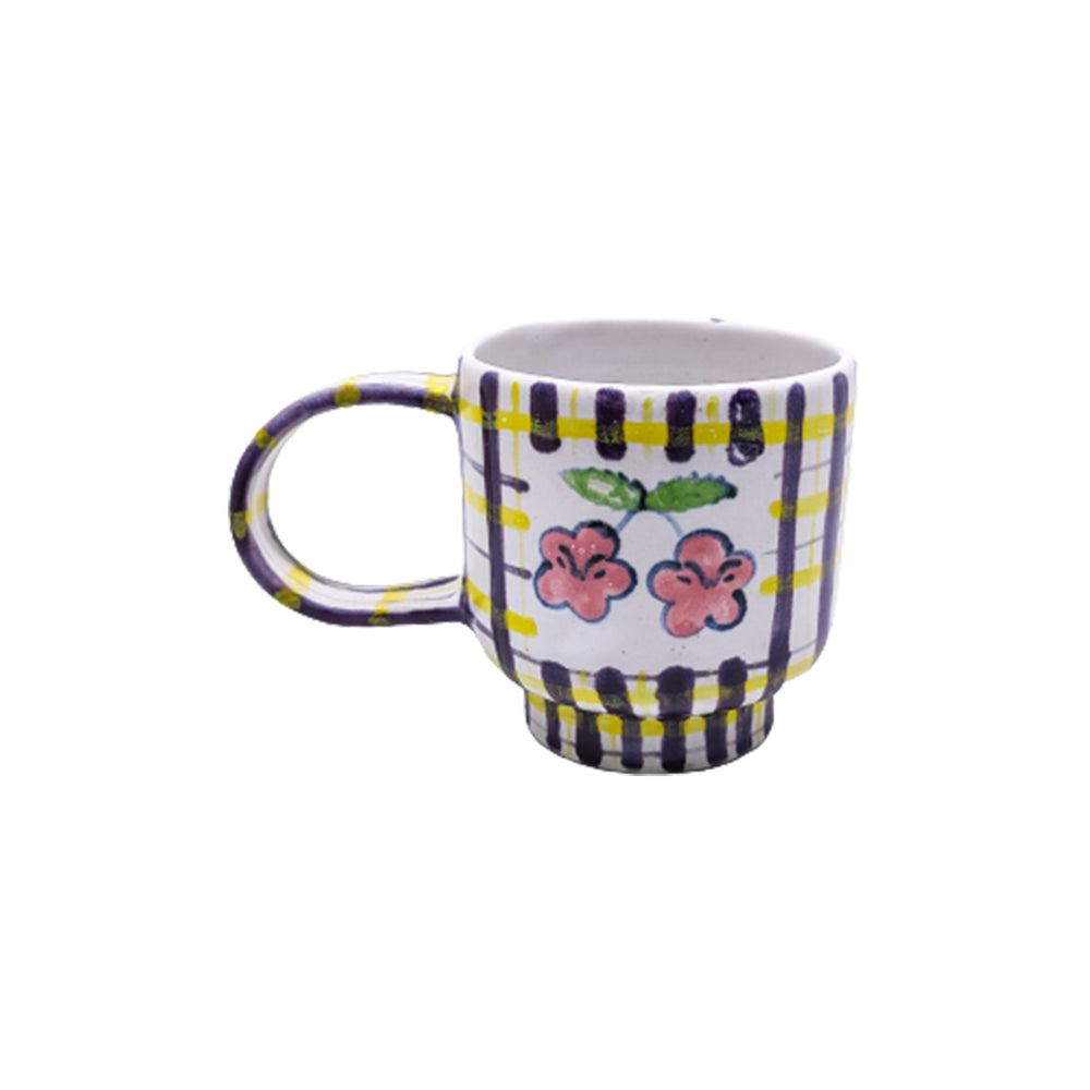 Serbet Tea Cup - Tall Yellow - Purple - Pink