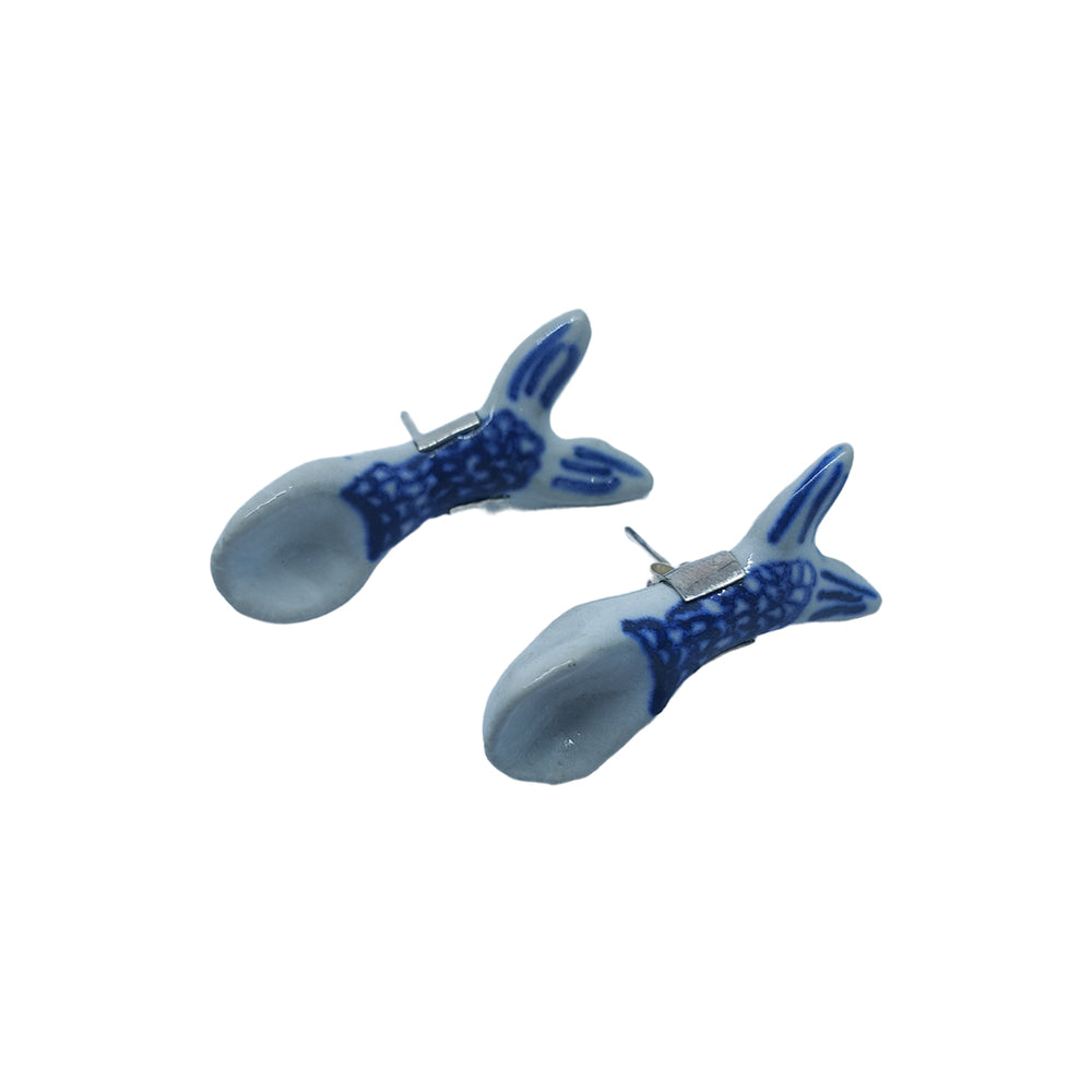 Mermaid Earring Studs Blue