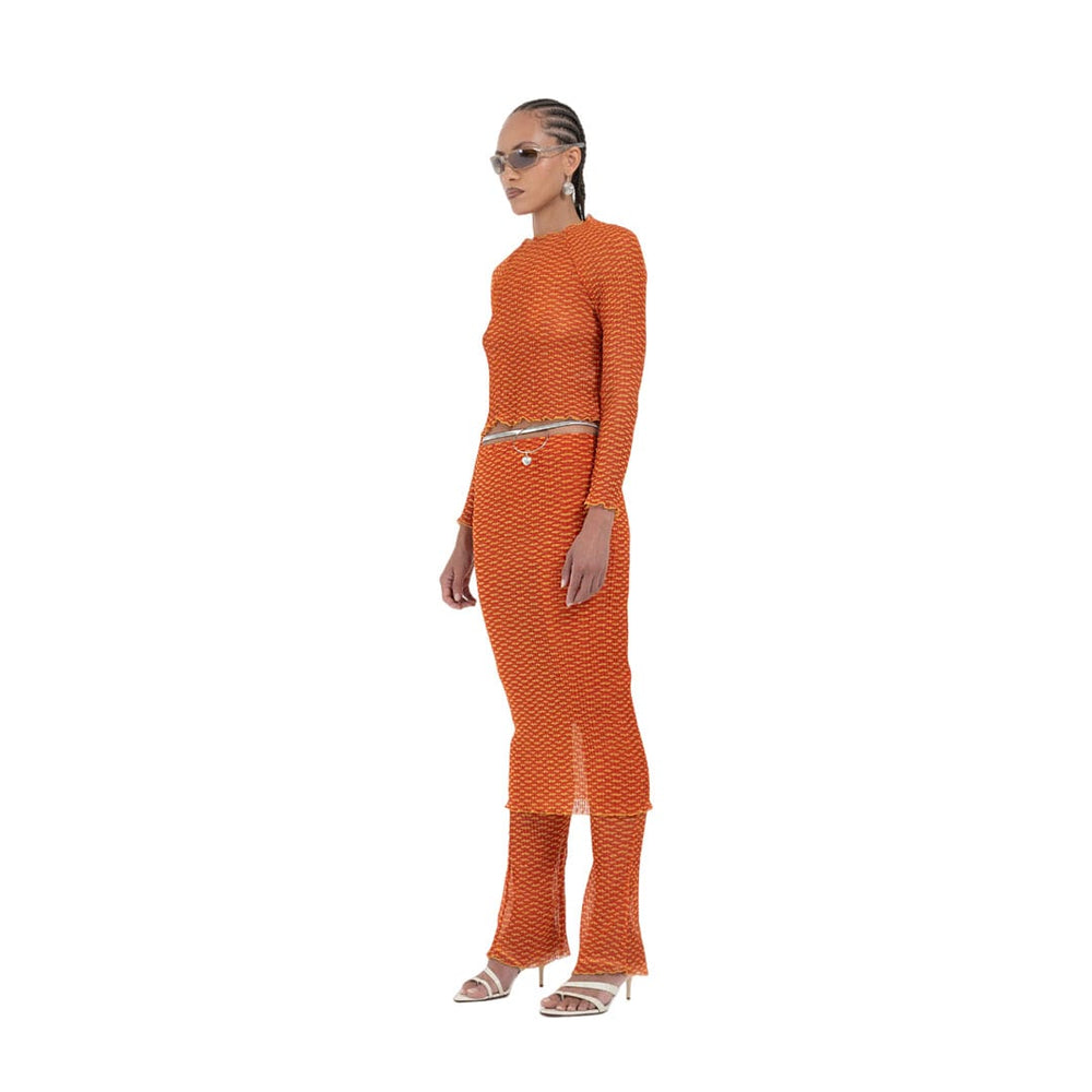 SLASHED NECK TOP ORANGE CROC